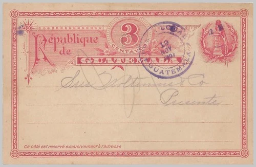 GUATEMALA 1907 LOCAL RATE - Missing cargo notice - Printed Back Maritime Agency
