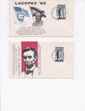 Civil War End / Lincoln Ass. Event Covers FDC (Set of 2 Covers) LACOPEX '65