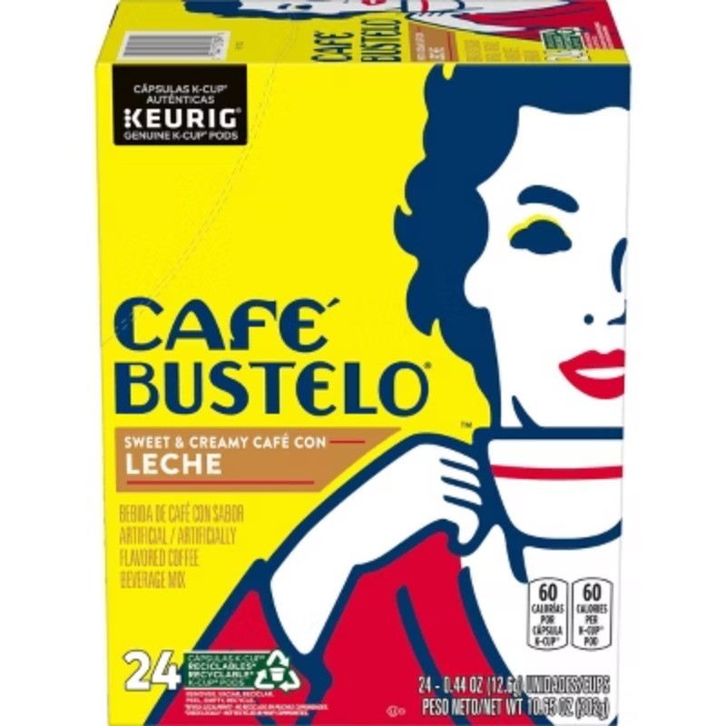 Café Bustelo Sweet & Creamy Café con Leche Coffee - Keurig K-Cup Pods - 24ct