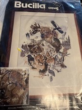 Vtg Bucilla Crewel Embroidery Kit Endangered Beauty 40910 Woodland Animals New