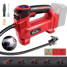 100L/MIN For Milwaukee M18 18V Battery Cordless Tire Inflator LED Air Compressor