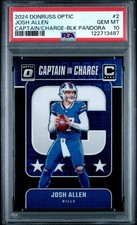 2024 Josh Allen Panini Donruss Optic Captain in Charge Black Pandora /25 PSA 10