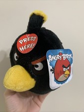 2010 Angry Birds Bomb Plush Toy 5" Black No Sound Stuffed Animal- Original Tags