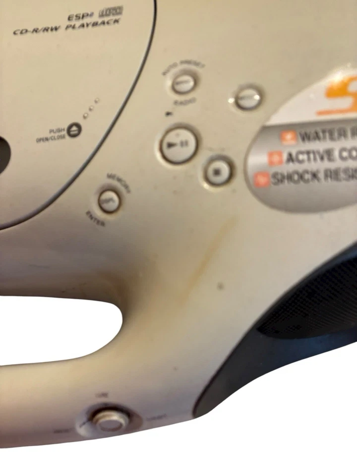 老式索尼 S2 ZS-X10 个人音频收音机 CD-R/RW 调幅调频 MegaBass 扬声器 — 第 4/4 张图片