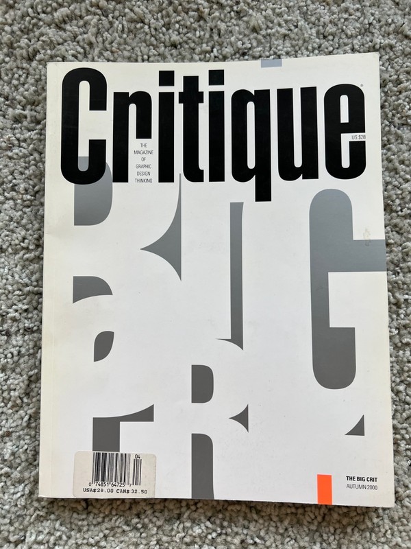 Critique Magazine. The Big Crit. 2000. Graphic Design Annual