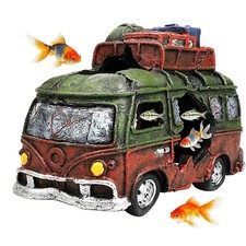 Aquarium Resin Ornament Car Wreckage for Fish Tank Underwater Landscape Decor...