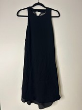 Witchery Black A-Line  Knee Length Dress with Lace Accents Size 8 Very Good PRC