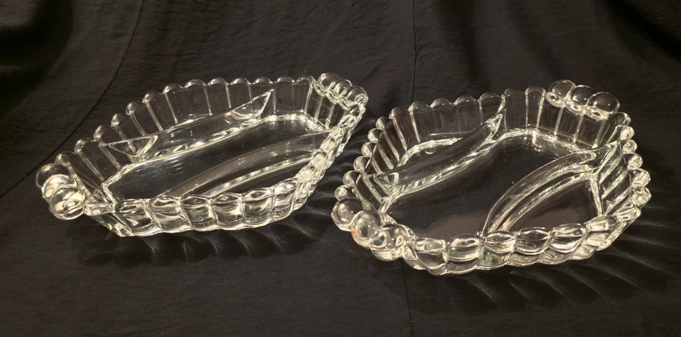 Пара подходящих хрустальных блюд Heisey из 3 частей 1937-1957 - Изображение 2 из 4