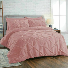 100% Cotton Pintuck Duvet Set Single Double King Super King Bedding Quilt Cover