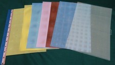 7 SMALLER PCS PLASTIC CANVAS 10 MESH COLORS 6.75" X 10.75" YLO BLU PNK BRN, CLR