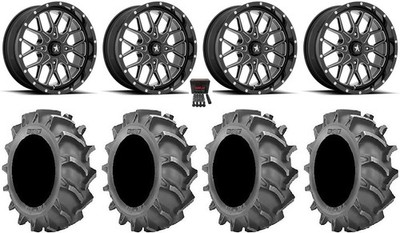 MSA Portal 18'' Wheels Milled 33x8 (6ply) BKT 171 Tires Can-Am Defender