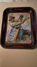 Vassoio metallo Budweiser vintage 1984 cowboy retrò Breweriana Americana