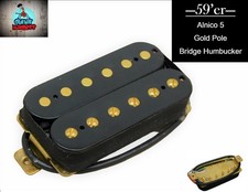 G.M. 59'er Alnico 5 Black GOLD POLE Bridge Humbucker 4-wire 