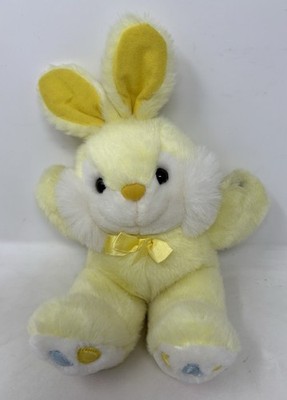 Top Toys Vintage gelber Hase Kaninchen Plüschtiere Kuscheltiere (L7) Osterschleife