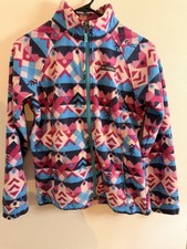 Columbia youth Girls' Fleece Zip Jacket L 14/16 Geometric Multicolor Pattern