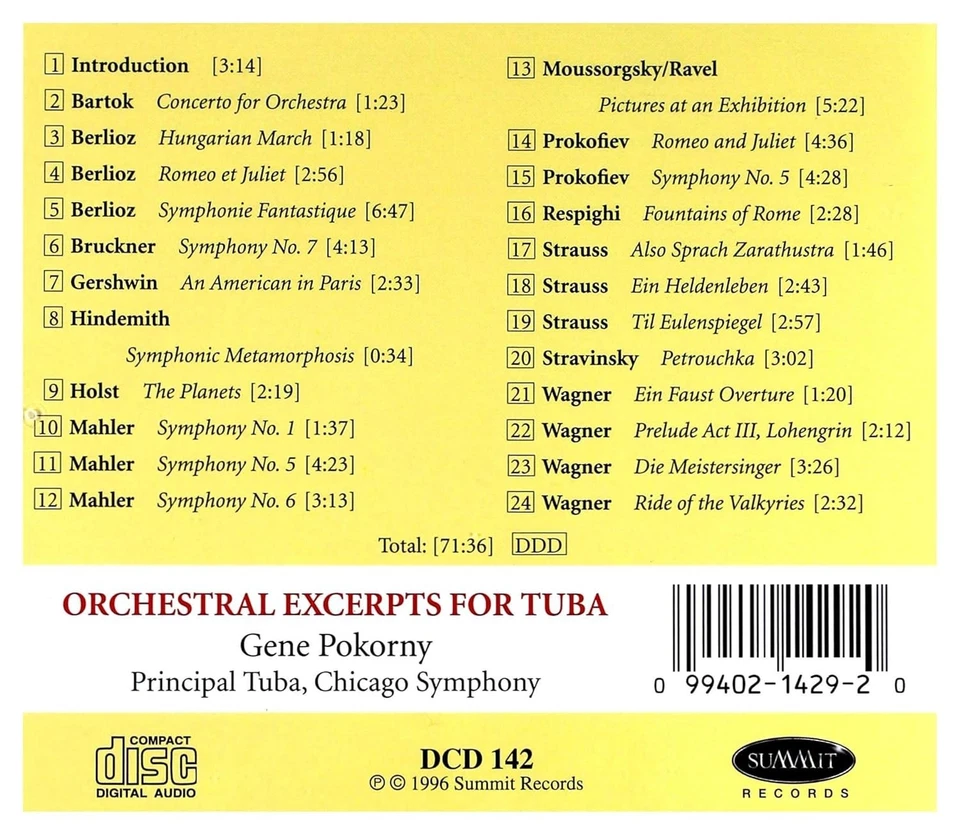 Gene Pokorny - Orchestral Excerpts for Tuba CHICAGO SYMPHONY - Bild 2 von 2