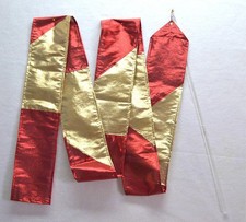 Red/Gold Ribbon/ Streamer w 18" Rod 1 - 6ft-W- Worship Dance