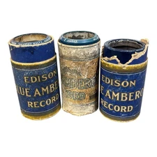 Vintage Edison Blue Amberol Record Cylinders Lot of 3 1812 2056 2744 Aloha Oe