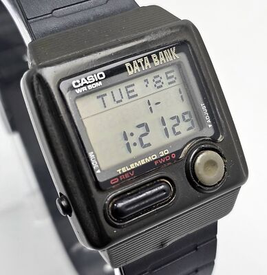 CASIO DATA BANK DB-33W TELEMEMO 30 ALARM CHRONOGRAPH 871 VINTAGE