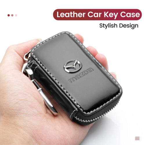 For Mazda Leather Key Case Bag Remote Key Fob Cover Protection Car Accessories - Picture 2 of 9