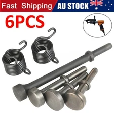 6Pcs Smoothing Pneumatic Air Hammer Pneumatic Chisel Bits w/ Spring Tools Kit