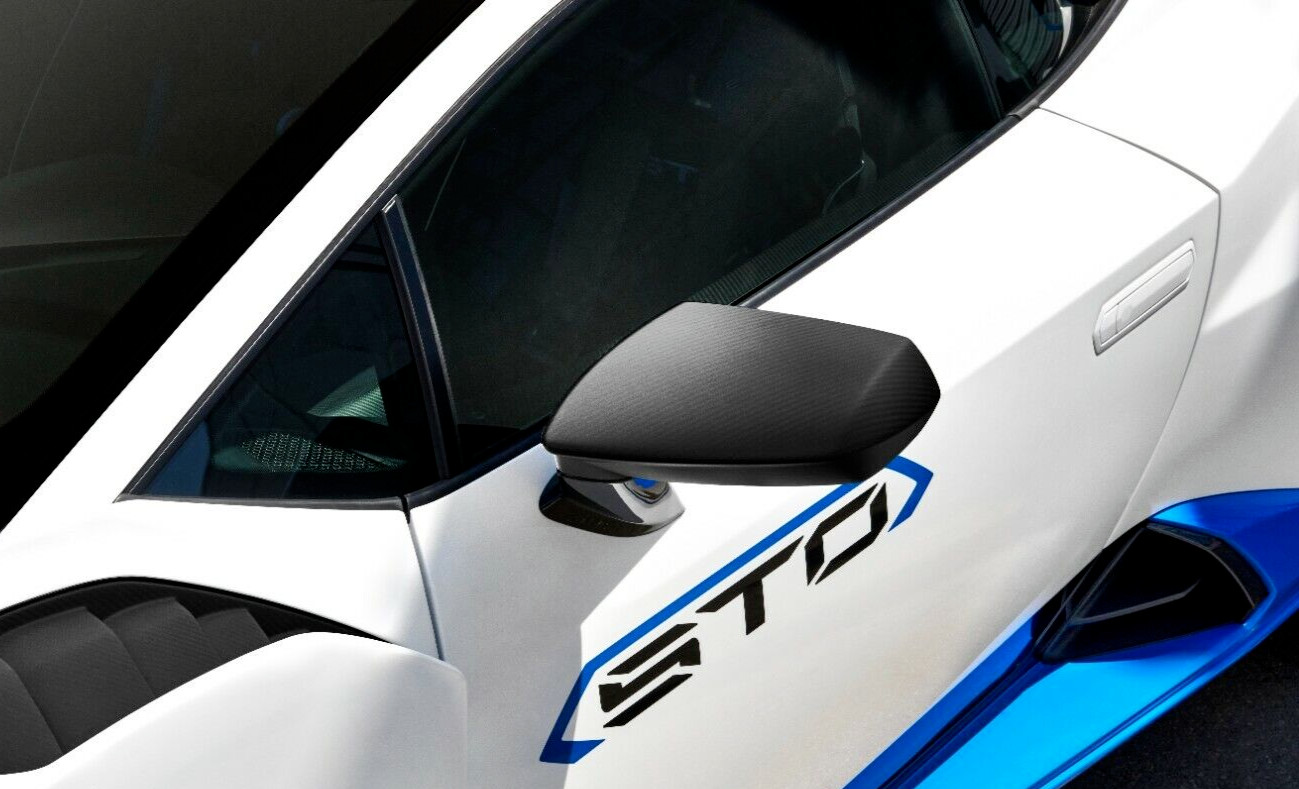 Genuine Lamborghini Huracan Side Mirror Carbon Fiber Caps OEM # 4T0898820K