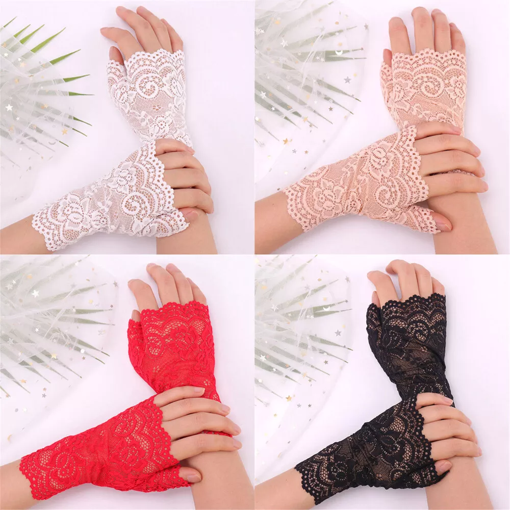Beige lace gloves sale