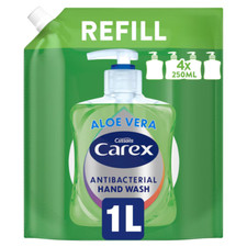 Carex Handwash Refill 1L Eco Pack - 80% Less Plastic - Moisture / Aloe / Origina