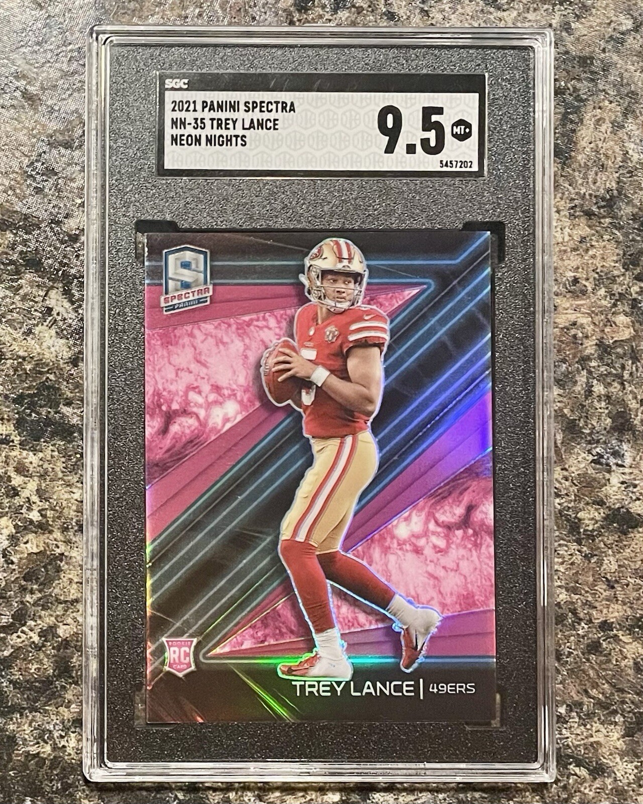 2021 Panini Spectra Trey Lance Neon Nights #NN-35 SGC 9.5