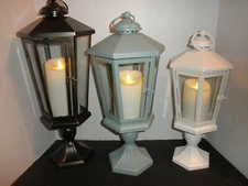 Luminara WINDSOR Lantern with pedestal Flameless candle 17", 19", 21"  5 Colors