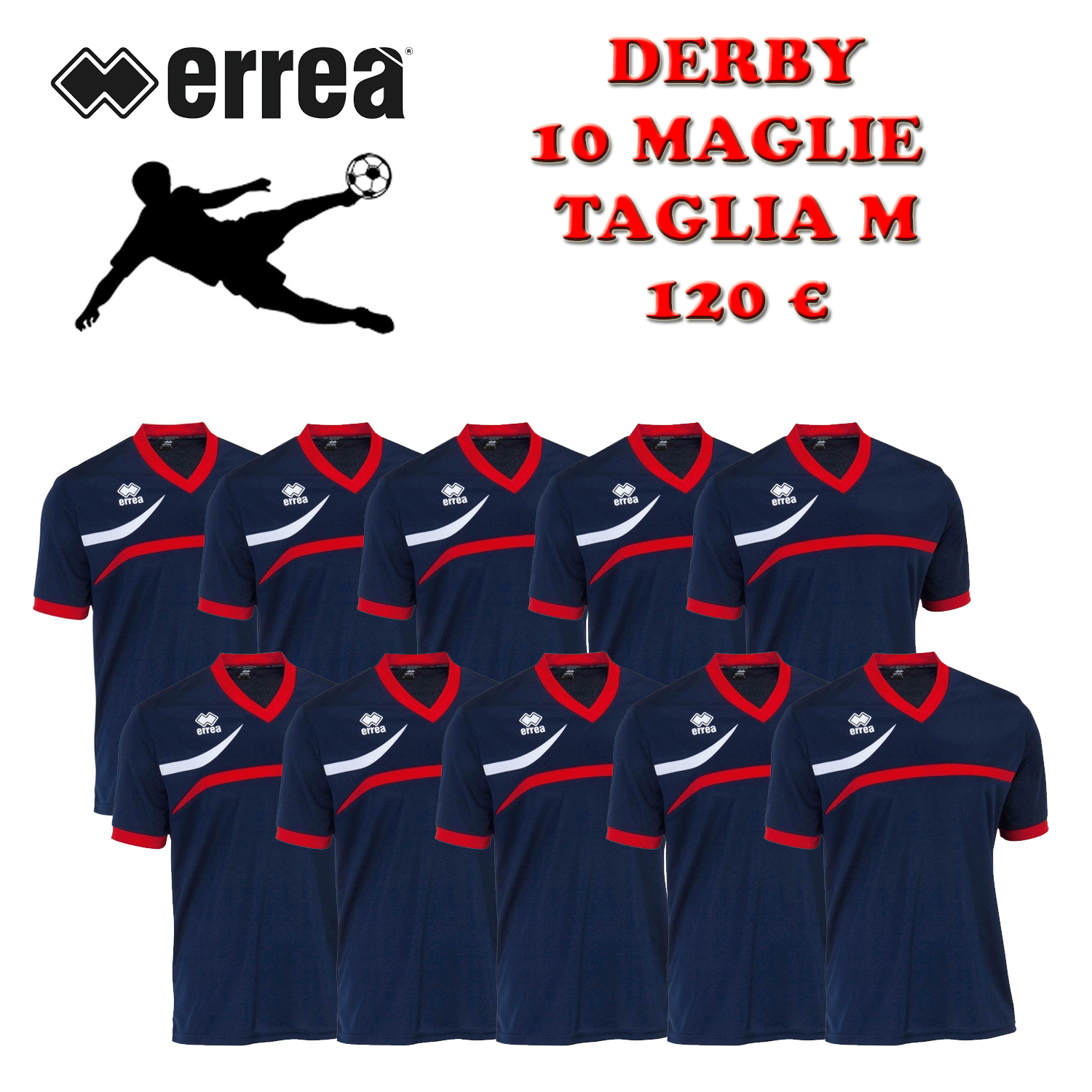 ERREA SET 10 MAGLIE DERBY CALCIO CALCETTO ADULTO ColoreeeE BLU ROSSO BIANCO TAG M ERREA SET 10 MAGLIE DERBY CALCIO CALCETTO ADULTO ColoreeeE BLU ROSSO BIANCO TAG M