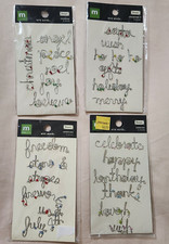 NEW Lot 4 Making Memories Details Wire Words CHRISTMAS CELEBRATE AMERICANA -Z