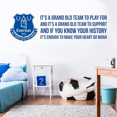 Everton FC Official Crest & Grand Old Team Song Wall Mural Sticker