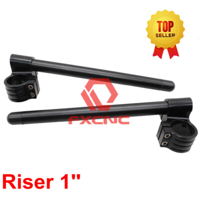 CNC Universal Motor 35mm Riser 1'' Fork Clamp Mount Clip-Ons Handlebars Handle