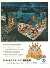 1953 Halloween Party Reproduced ad for Ballantine Beer - Rare