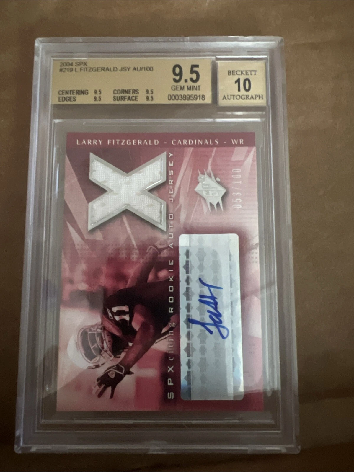 Larry Fitzgerald Spx #219 Signed Jersey