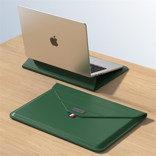Leather Sleeve Stand Case Bag Cover For MacBook Air Pro 13 14 15 16 inch Laptop - Picture 22 of 24