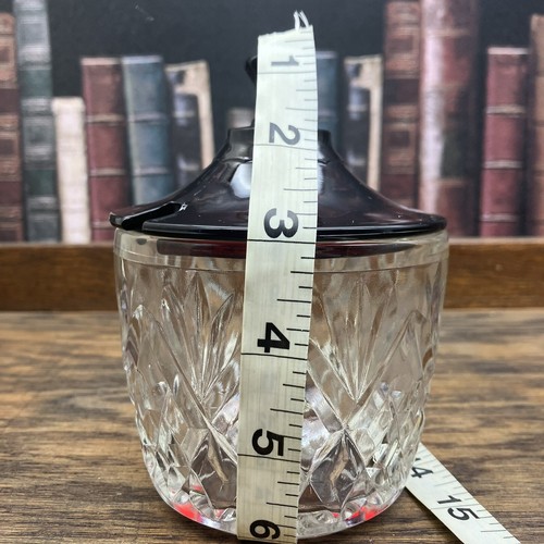 VTG Anchor Hocking Covered Marmalade Jelly Jar Pineapple Fan - Royal Ruby Lid - Picture 7 of 8