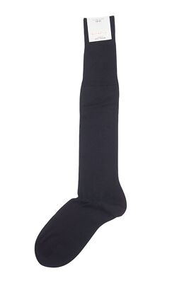 FALKE No. 6 Men's Socks 43-44 Blue Dark Blue Dark Navy Wool Silk