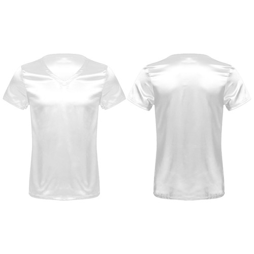 Men Blouse Loose Shirts Stain Shirt Theme Top Exotic T-shirt Basic Tops Silk - Picture 31 of 43