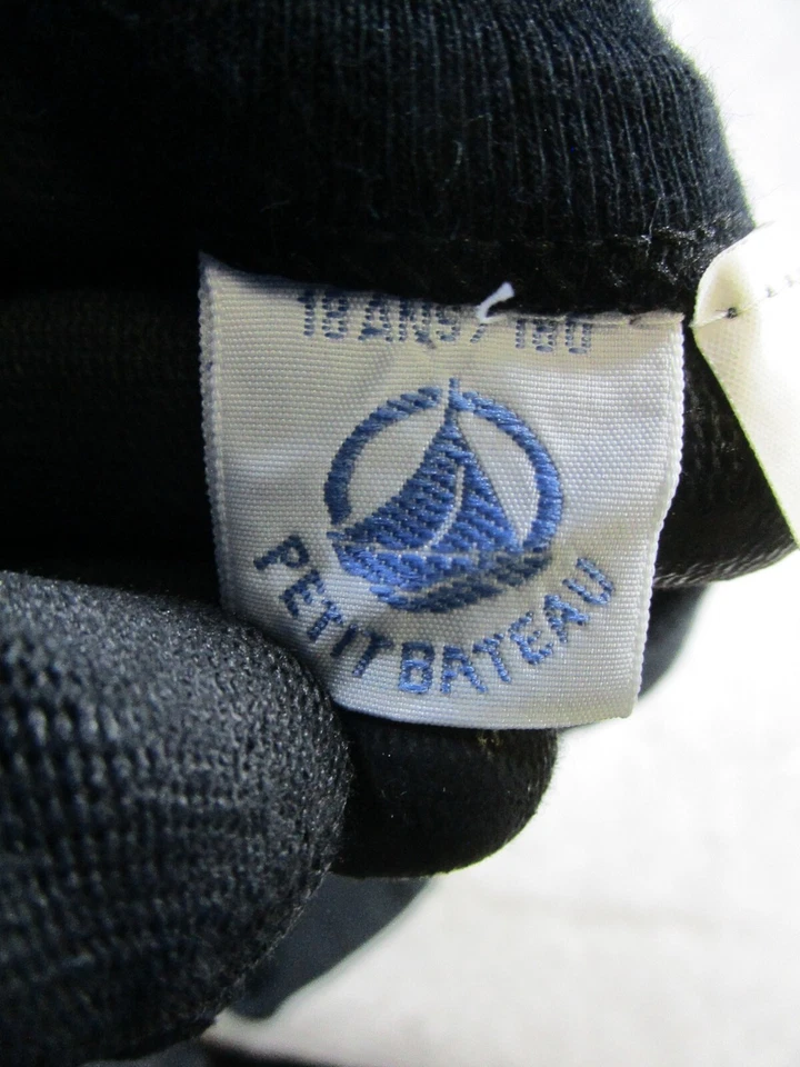 Camisa Petit Bateau para mujer 3Xs top de algodón negro * Foto 3 de 4