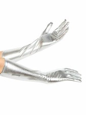 Gold or Silver Lame elbow length Gloves