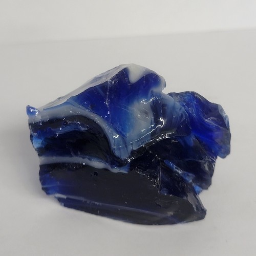 vintage Guernsey Glass 3oz Cobalt Blue Slag Glass Cullet paper weight aquarium  - Picture 4 of 9