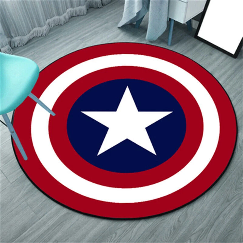 Moda Estilos de Películas Vengadores Alfombra Antideslizante Dormitorio Habitación Alfombra Redonda Alfombras de Área Foto 3 de 4