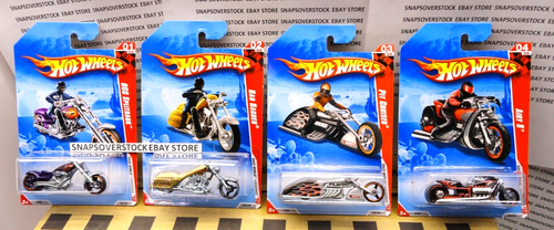 2010 HOT WHEELS RACE WORLD HIGHWAY MOTORCYCLE SERIES 4-PC COMPLETE SET, NICE - Picture 2 of 8