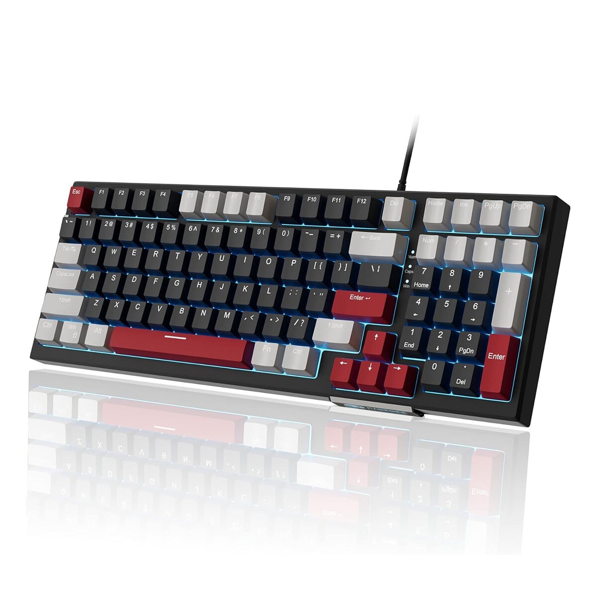 MageGee Mechanical Keyboard, Star98 Wired Gaming Keyboard Backlit Ultra-Slim-image