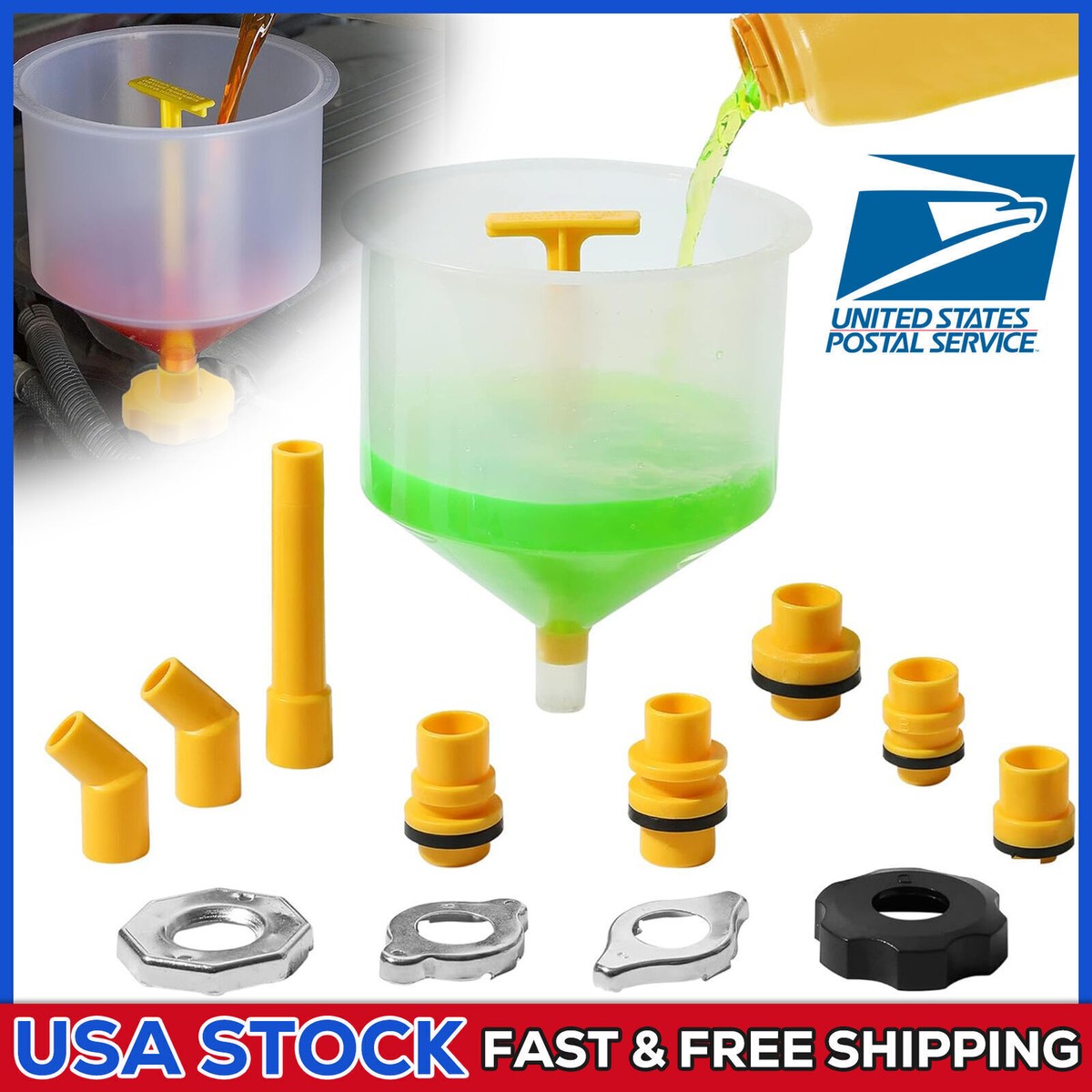 12 PCS No-Spill Coolant Funnel Kit - Universal Radiator Filling Tool