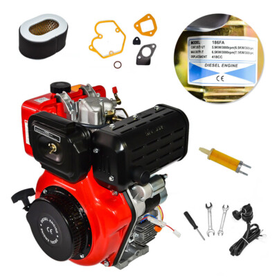 #ad 10HP Diesel Engine 411cc 4 Stroke Single Cylinder Electric Start 72.2mm Shaft $791.83
