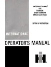 INTERNATIONAL 475 Tandem Disk Harrow Operators Manual