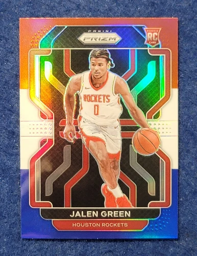 2021-22 PRIZM BASKETBALL JALEN GREEN ROOKIE RED WHITE AND BLUE PRIZM #306